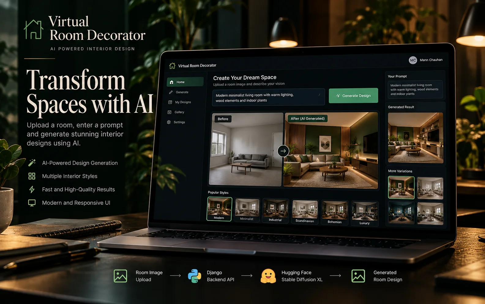 Virtual Room Decorator AI product overview